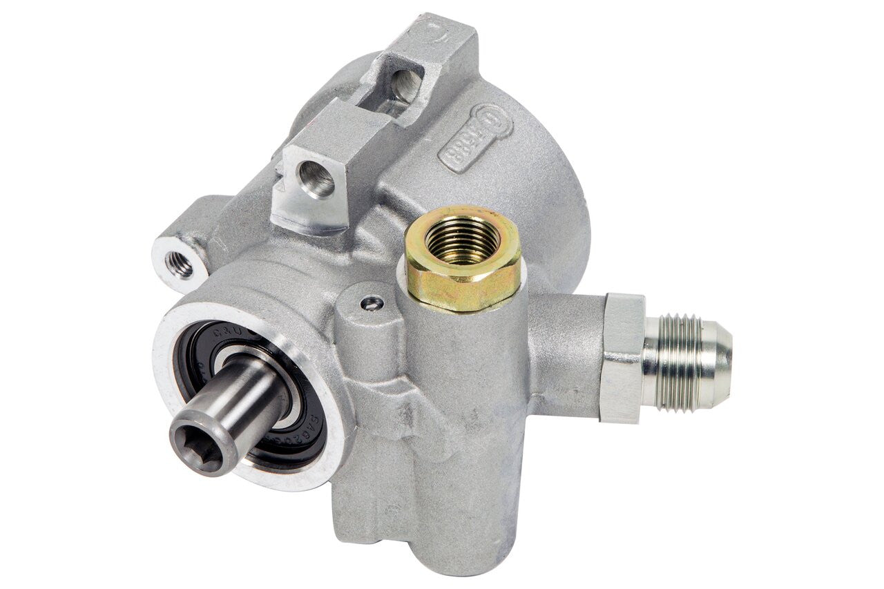 ALUMINUM POWER STEERING PUMP WITHOUT RESERVOIR,STOCK OUTLET FITTING