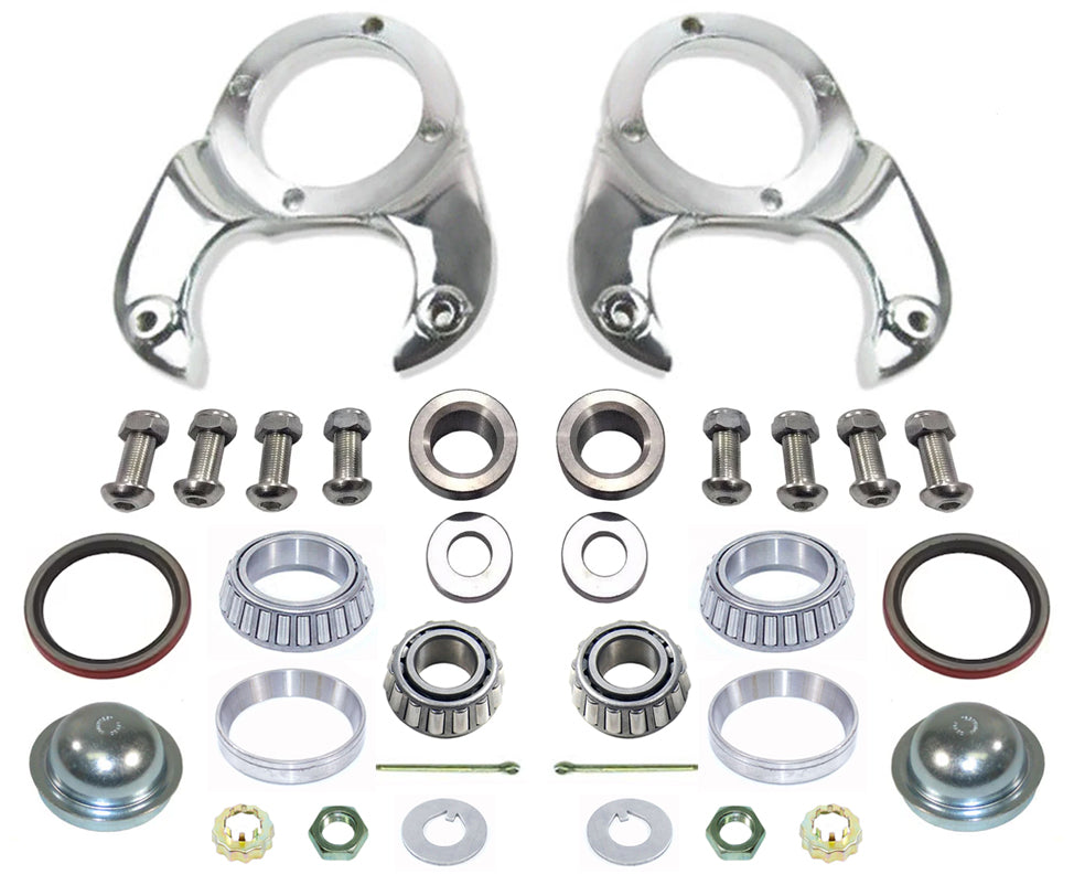BRAKE BRACKET KIT WITH BEARINGS & SEALS,28-48 FORD>D-154,CHROME
