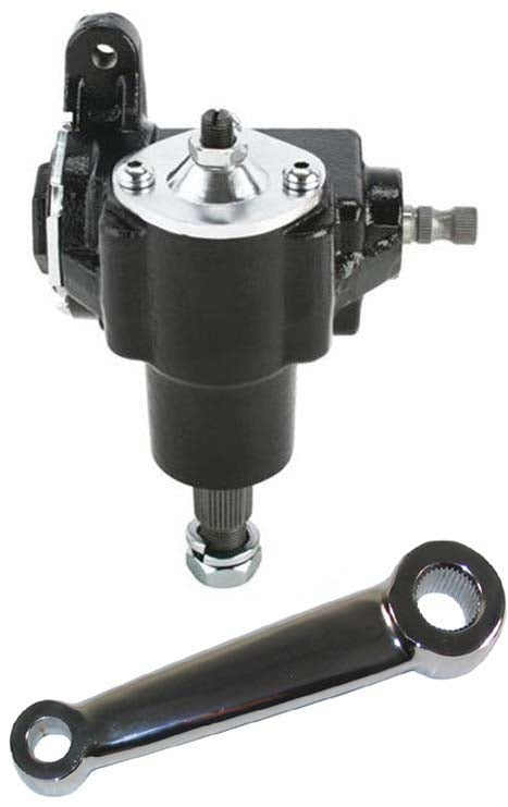 VEGA 140 MANUAL REVERSE STEERING BOX & CHROME PITMAN ARM,OUTSIDE
