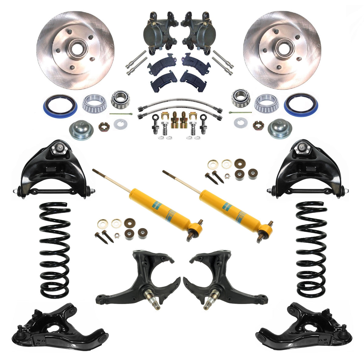 FRONT SUSPENSION & BRAKE SET,ARMS,SPRINGS,BILSTEIN SHOCKS,SPINDLES,78-88 G-BODY