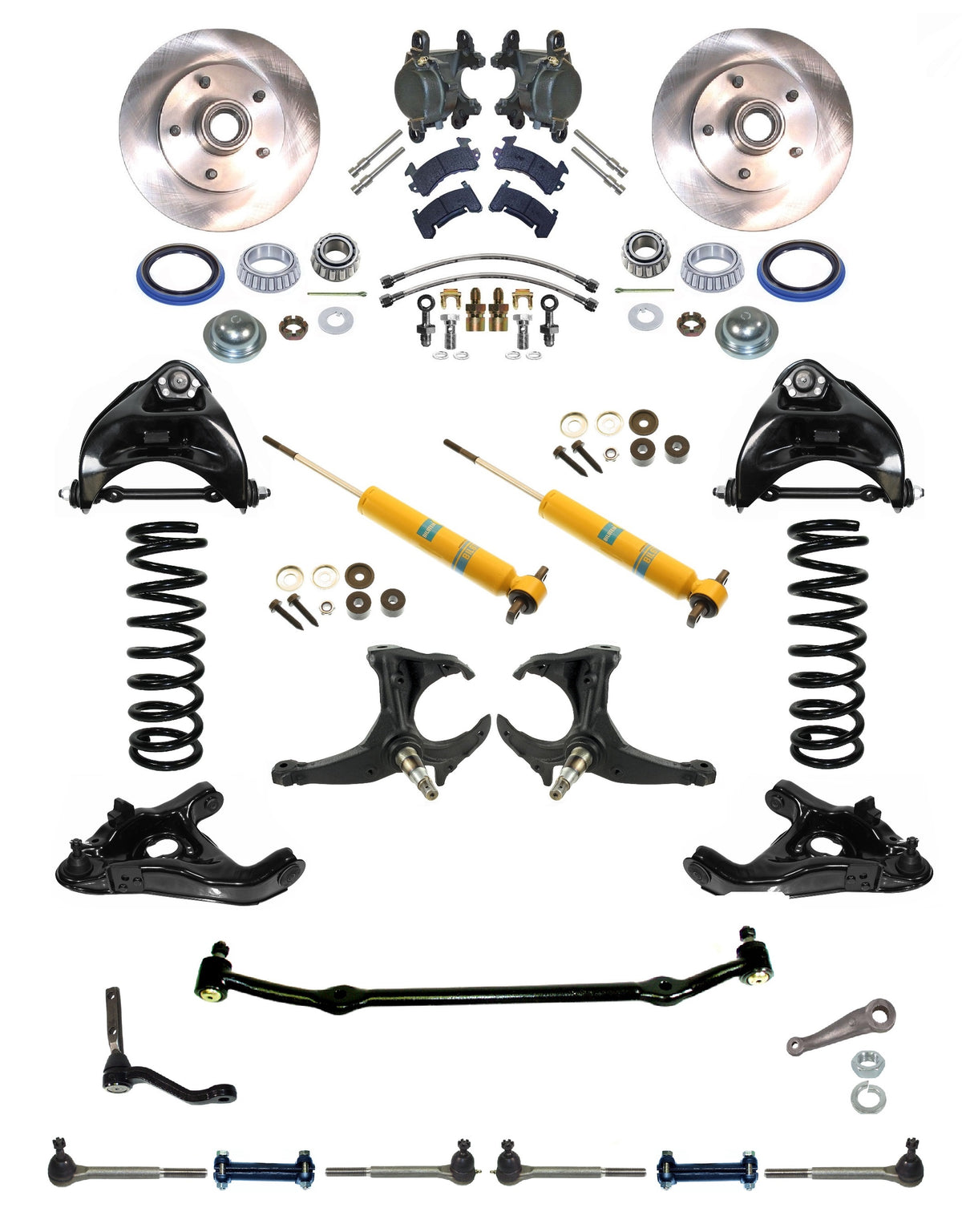 FRONT SUSPENSION,STEERING & BRAKE SET,ARMS,SPRINGS,SHOCKS,SPINDLES,78-88 G-BODY