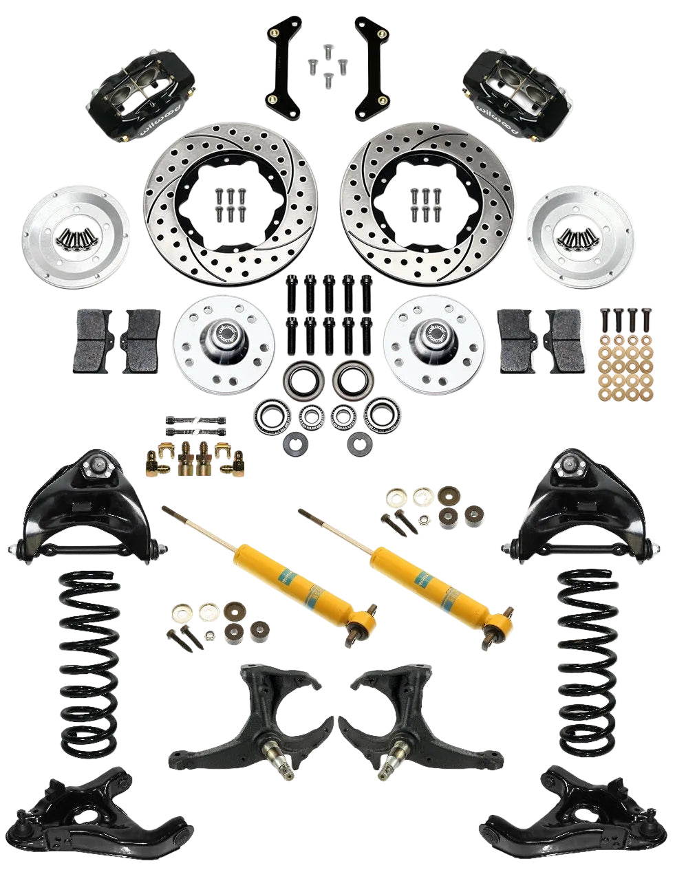 FRONT SUSPENSION & WILWOOD BRAKE SET,ARMS,SPRINGS,BILSTEIN SHOCKS,SPINDLES,78-88