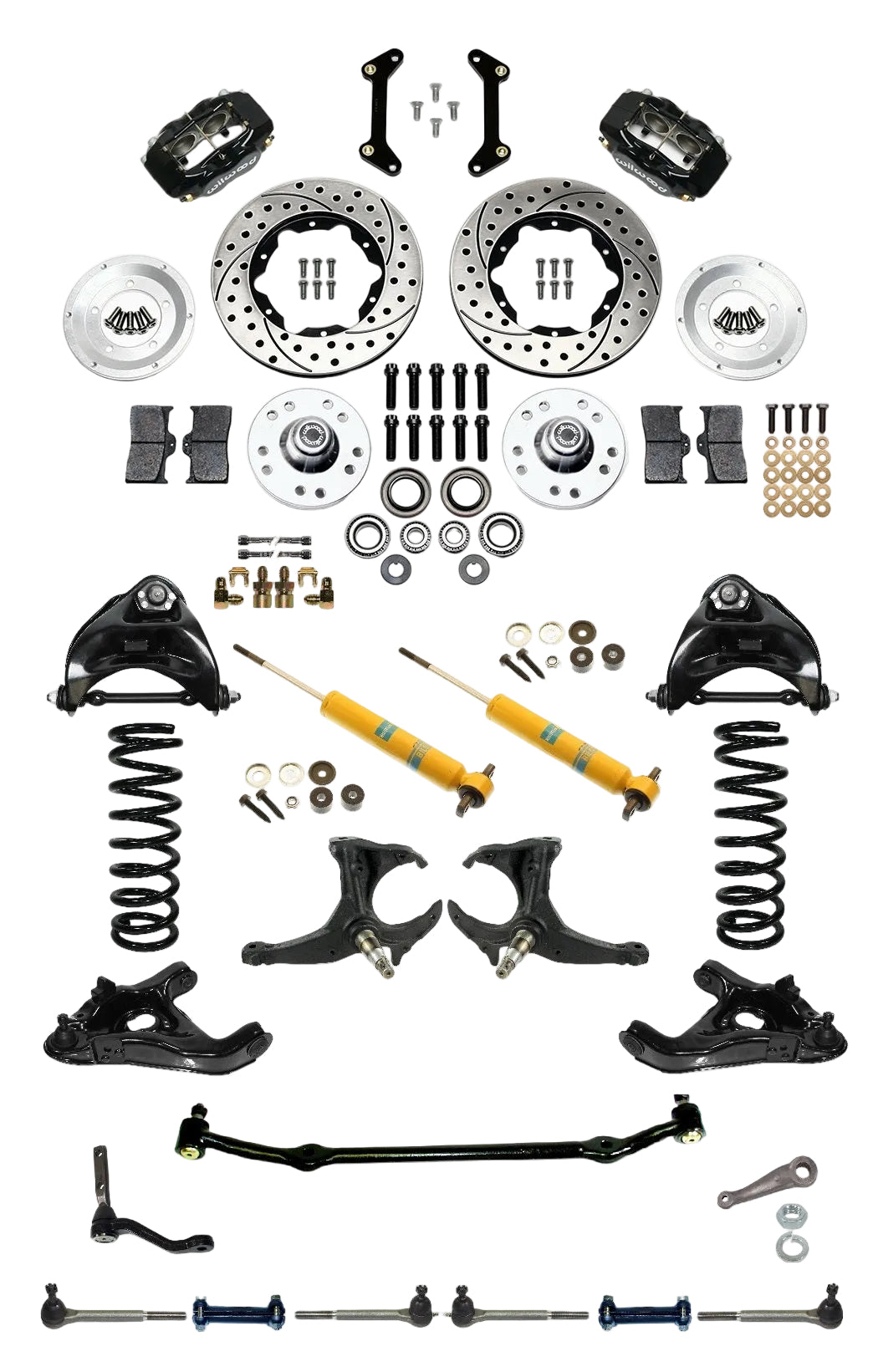 FRONT SUSPENSION,STEERING & WILWOOD BRAKE SET,ARMS,SPRINGS,SHOCKS,SPINDLES,78-88