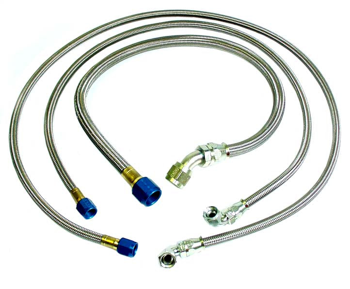 POWER STEERING HOSE KIT,3 BRAIDED LINES,REMOTE PS RESERVOIR