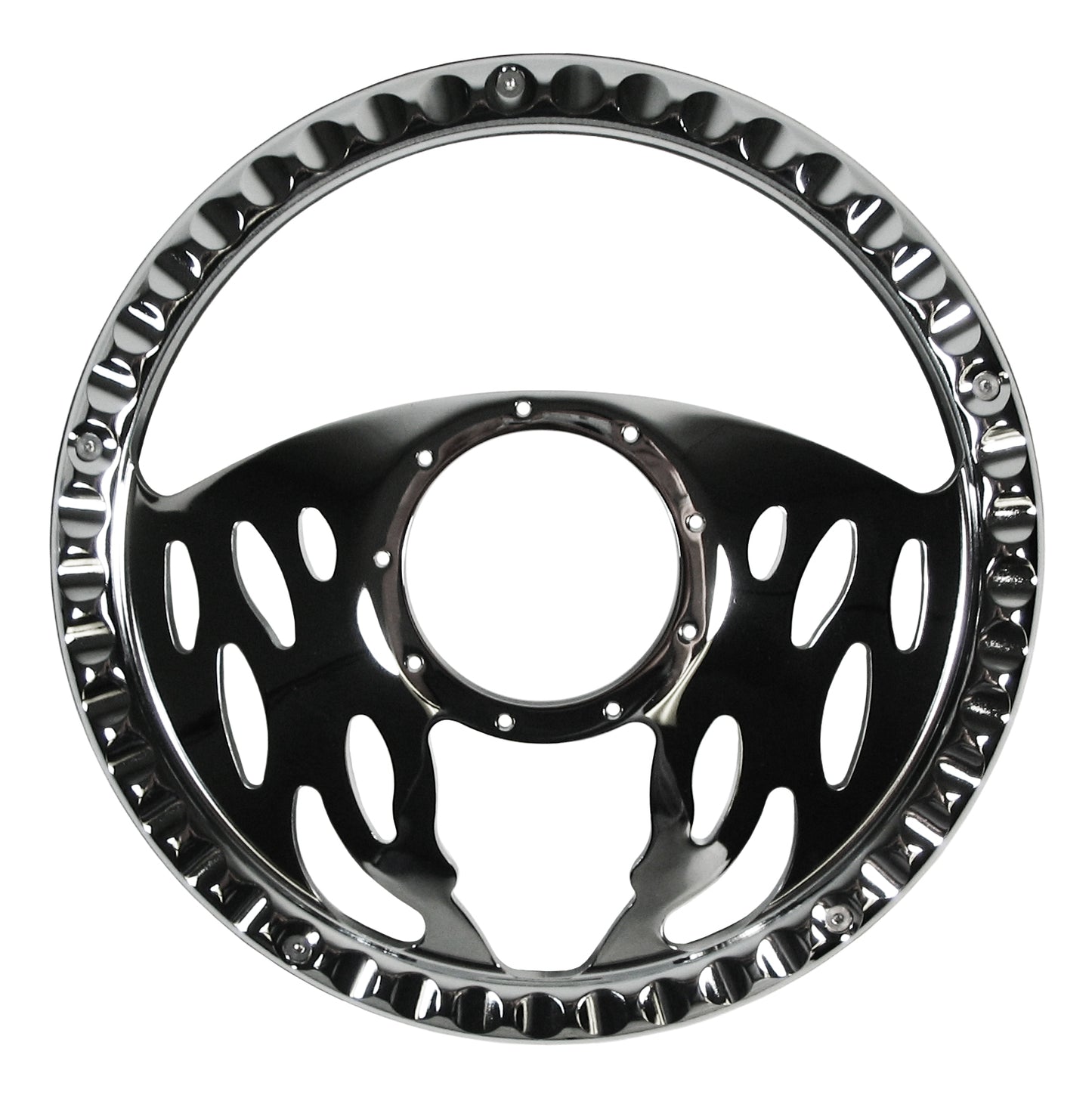 STEERING WHEEL ONLY,14",FLAMES DOWN