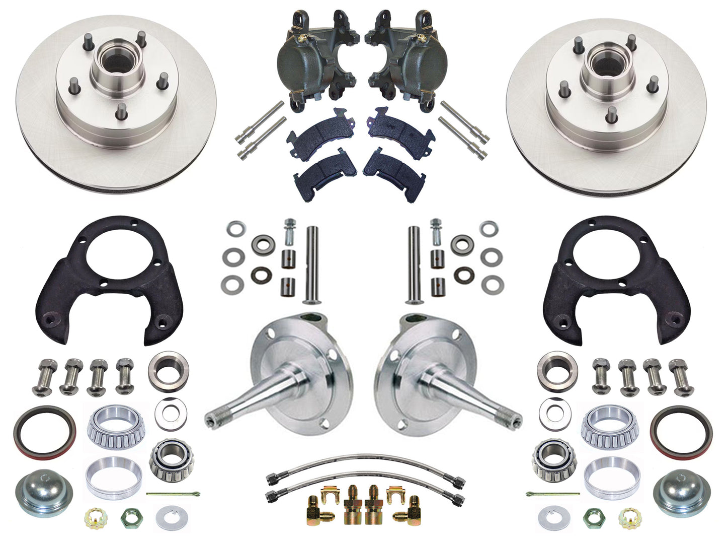 FRONT DISC BRAKES,SPINDLES,KING PINS,28-48 FORD,D-154 GM,11" ROTOR
