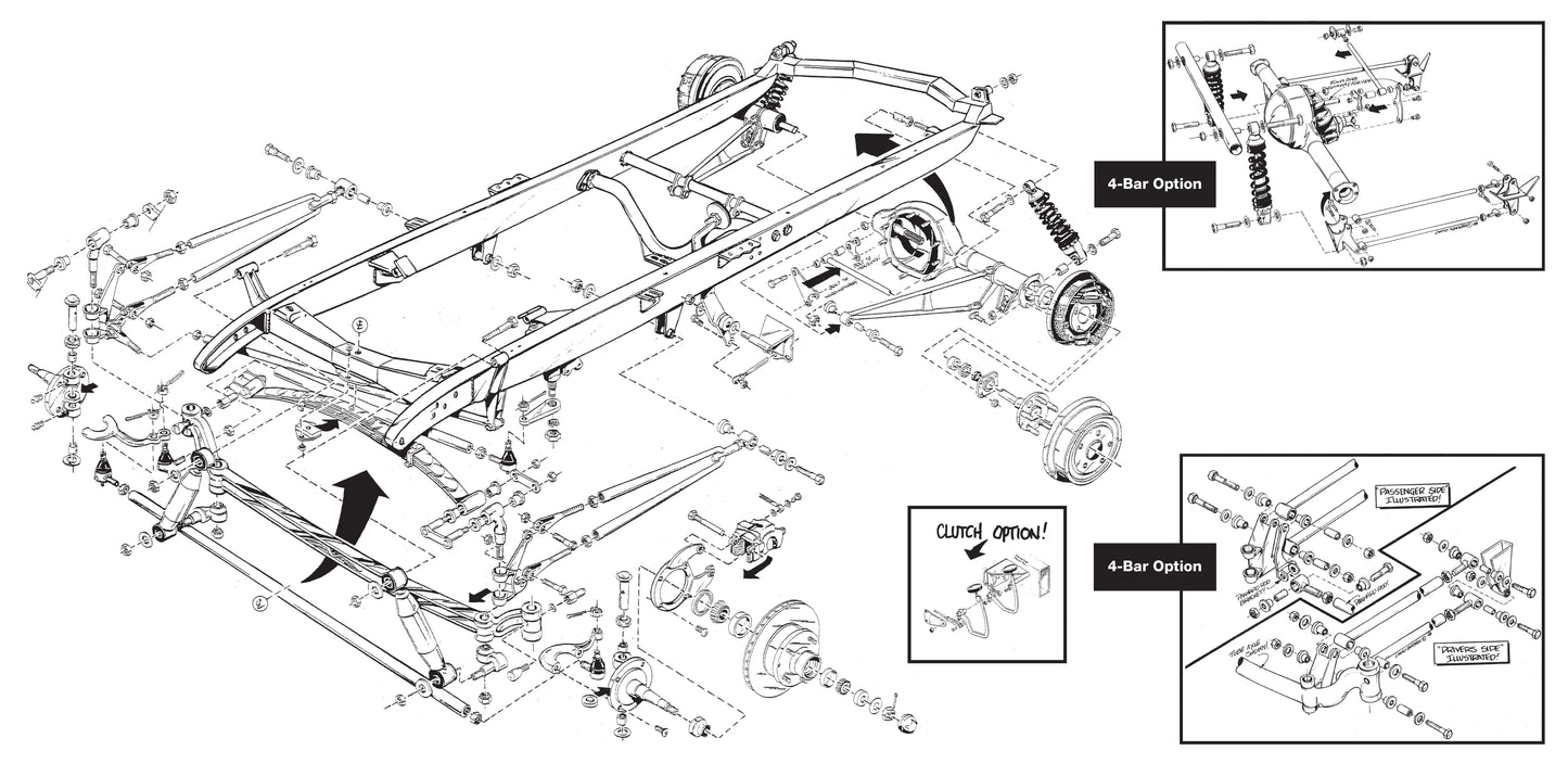 1928-1931 FORD MODEL A FRAME KIT WITH SUSPENSION,STEERING,SPINDLES,GM BRAKES