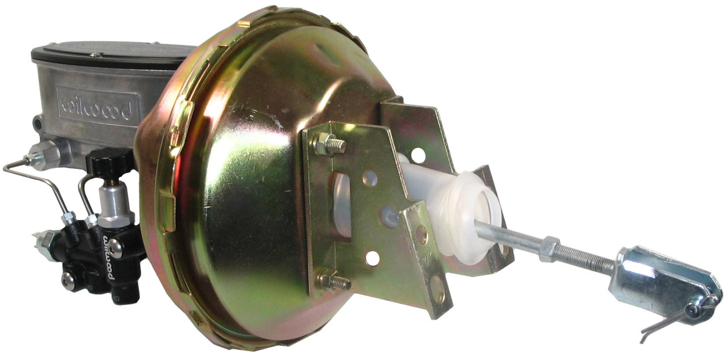 POWER BRAKE BOOSTER & WILWOOD MASTER CYLINDER,PROP VALVE,64-66 GM A-BODY