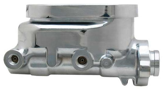 MASTER CYLINDER,POLISHED ALUMINUM,1/2" & 9/16" ON BOTH SIDES,1" DIAMETER,FLAT