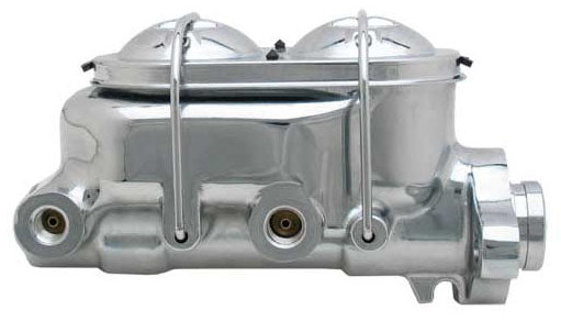 MASTER CYLINDER,POLISHED ALUMINUM,1/2" & 9/16" ON LEFT SIDE,1 1/8" DIAMETER
