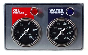 2 GAUGE PANEL,OIL PRESSURE,WATER TEMPERATURE