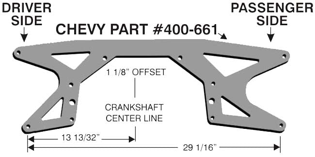 MOTOR PLATE,ALUM,CHEVY,1 1/8" OFFSET