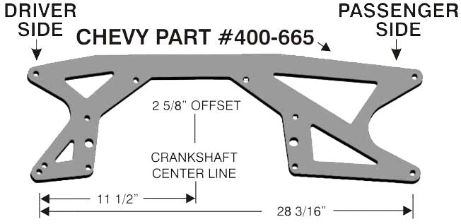 MOTOR PLATE,ALUM,CHEVY,2 5/8" OFFSET