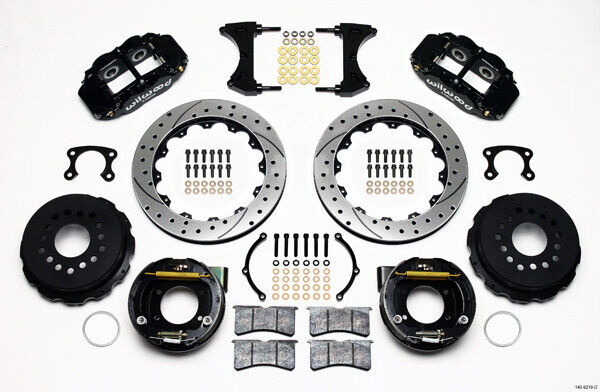 COILOVER & 4-LINK SYSTEM,CURRIE REAR END,WILWOOD 13" DRILLED BRAKES,BLACK,64-66