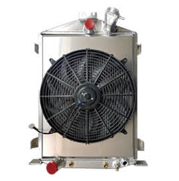 RADIATOR WITH SHROUD AND 16" FAN,ALUMINUM,1932 FORD,HI-BOY,SBF