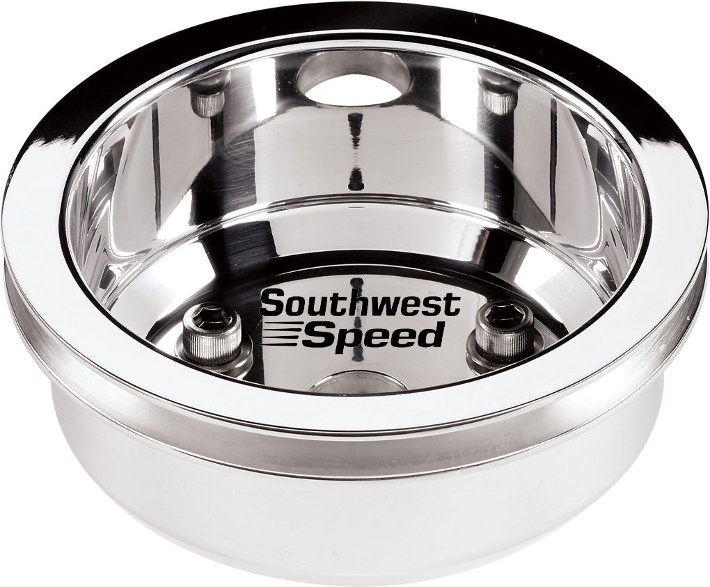 CRANK PULLEY,SBC,LWP,POL ALUM,1 V