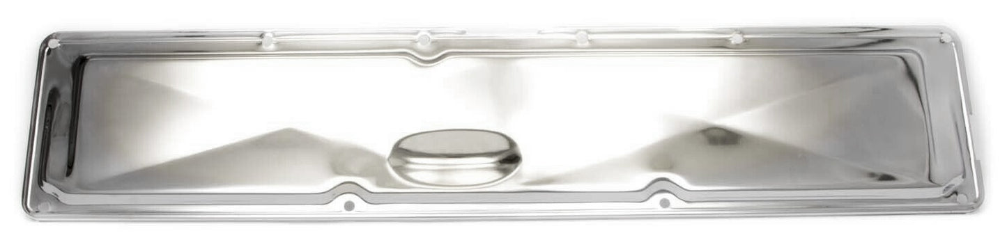 VALVE COVER SIDE PLATE,CHEVY 235 "6" CYLINDER,CHROME