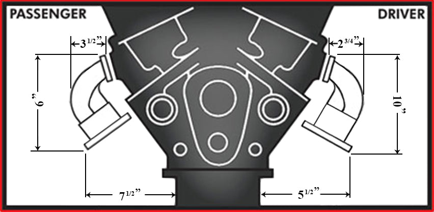 HEADER,SBC,1 1/2",55-57 CHEVY,SHORTY,2 1/2",BLACK