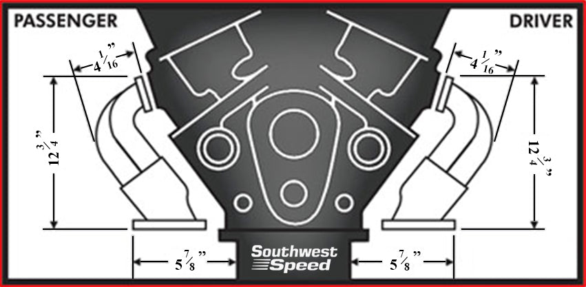 HEADER,LS1,LS6 SWAP,1 5/8" TIGHT,BLOCK HUGGER,2 1/2",CHROME PLATED
