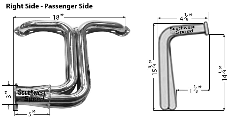 HEADER,SBC,1 1/2",UNDER CHASSIS,28-34 FORD,3",BLACK