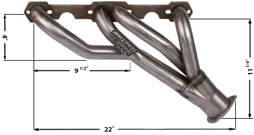 HEADER,SBC,1 5/8",CLIPSTER,67-81 CAMARO,64-88 EL CAMINO,3",HOT CERAMIC COATED