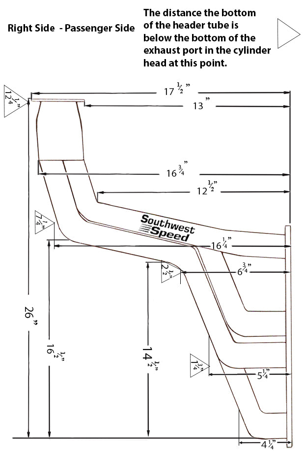 HEADER,SBC,1 5/8",1935-1948 FAT FENDERWELL,2 1/2",CHROME PLATED