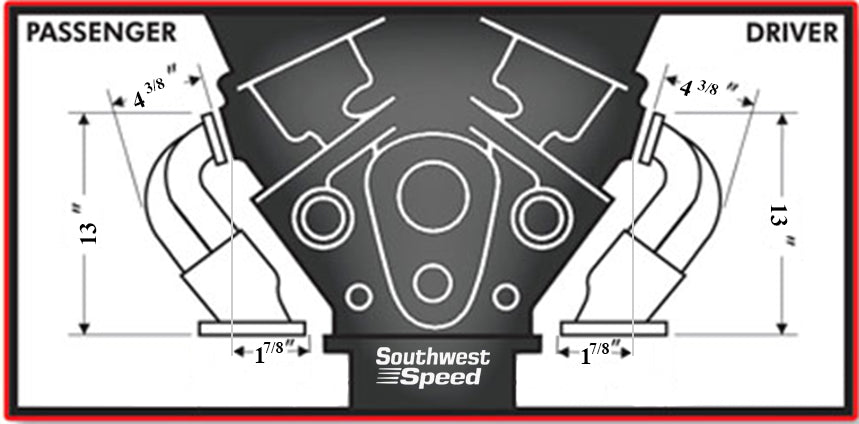 HEADER,BBC,1 3/4",TIGHT,BLOCK HUGGER,2 1/2",CERAMIC HOT COATED