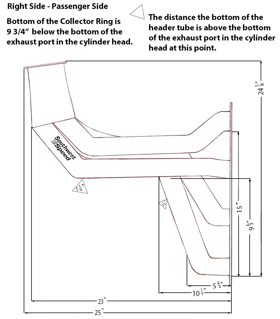 HEADER,BBC,2",55-57 CHEVY,FENDERWELL,3 1/2",BLACK