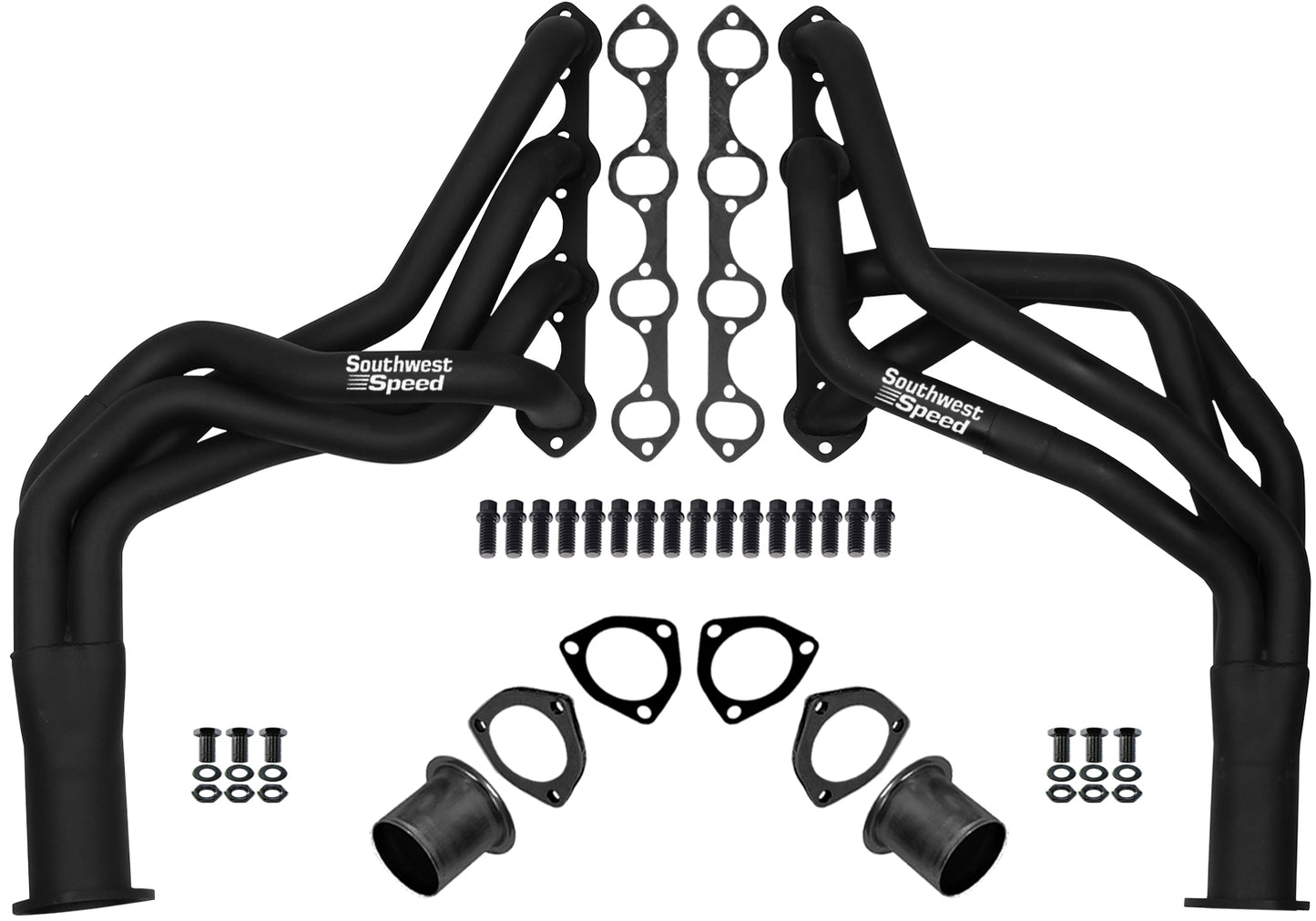 HEADER,SBF,1 5/8",79-93 FORD MUSTANG,5.0,LONG TUBE,3",BLACK