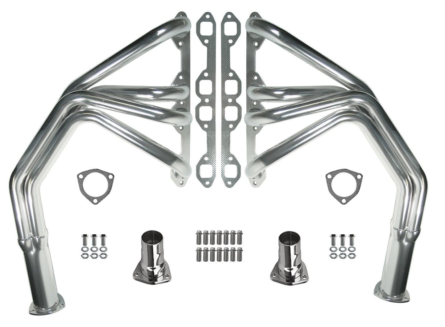 HEADER,272-312 Y-BLOCK,1 1/2",1953-64 F100 PICKUPS,CHASSIS,3",POLISHED STAINLESS
