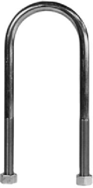 U-BOLT W/NUTS,3" TUBE,8" TALL