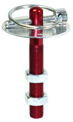 HOOD PIN KIT,W/CLIP & PLATE,RED,BULK
