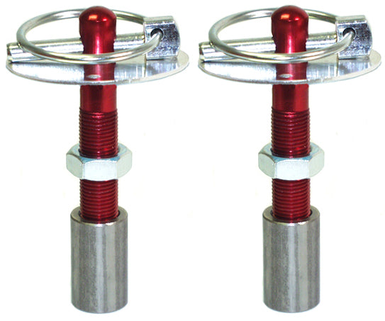 HOOD PIN KIT,W/THREADED BOSS,RED,PAIR