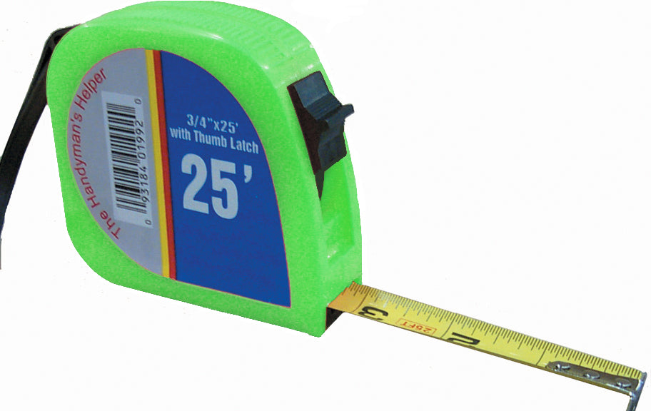 TAPE MEASURE,3/4" X 25',GREEN