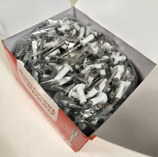POP RIVETS,ALUMINUM FLANGE,STEEL PIN,SMALL HEAD,250 PIECES,WHITE