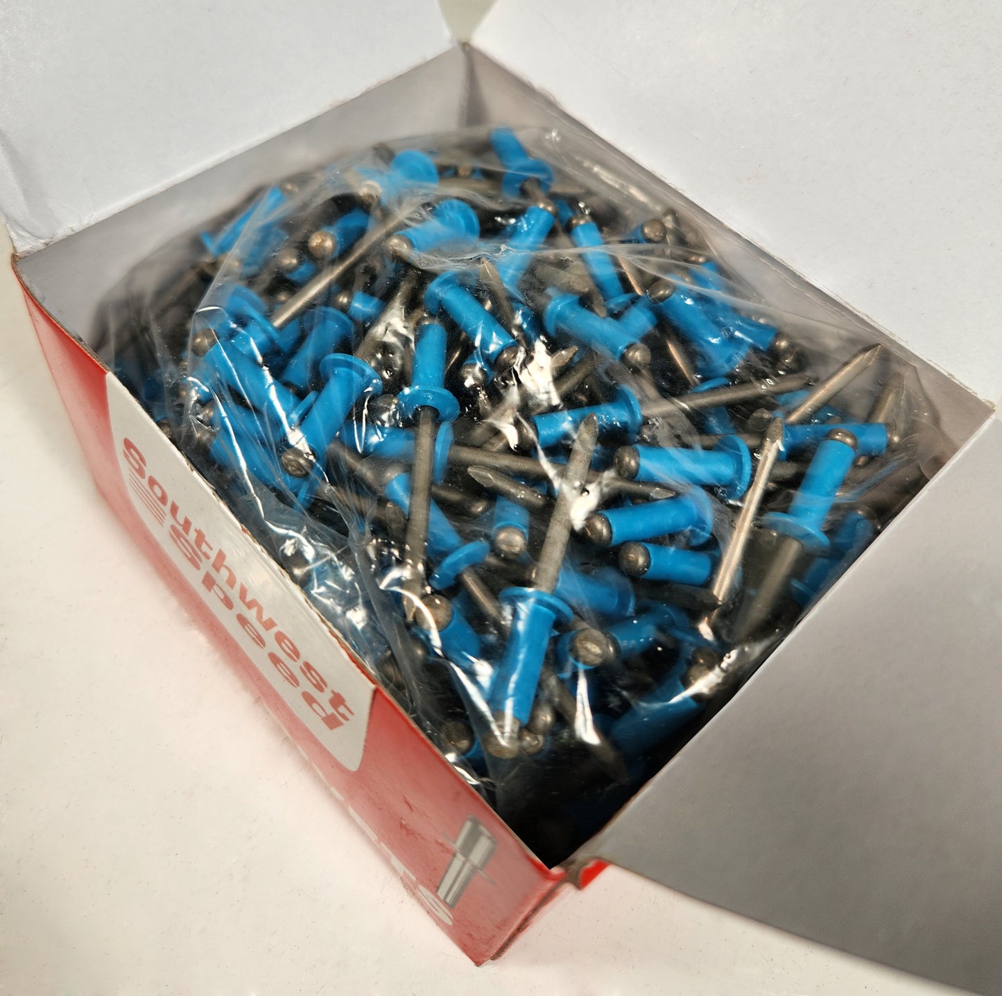 POP RIVETS,ALUMINUM FLANGE,STEEL PIN,SMALL HEAD,250 PIECES,LIGHT BLUE,PEPSI