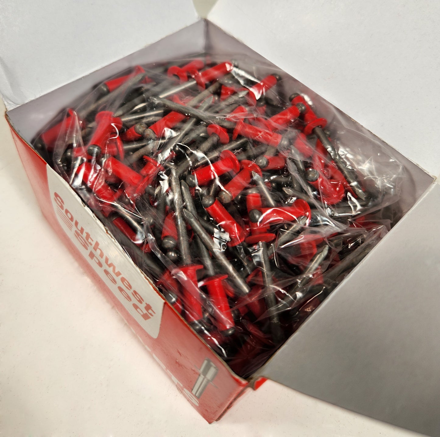 POP RIVETS,ALUMINUM FLANGE,STEEL PIN,SMALL HEAD,250 PIECES,RED