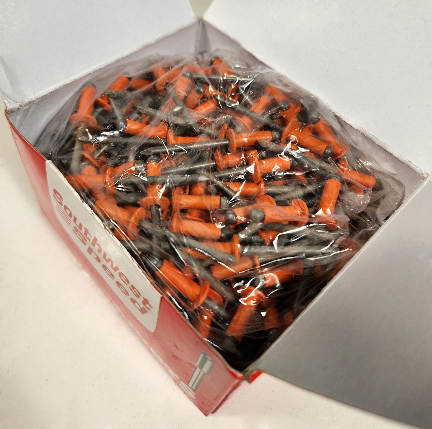 POP RIVETS,ALUMINUM FLANGE,STEEL PIN,SMALL HEAD,250 PIECES,ORANGE