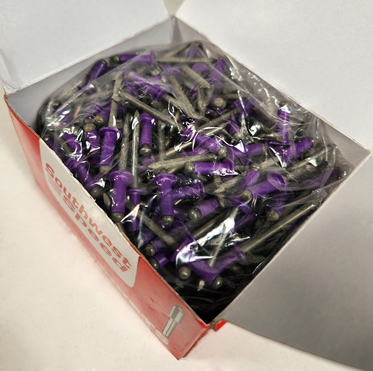POP RIVETS,ALUMINUM FLANGE,STEEL PIN,SMALL HEAD,250 PIECES,PURPLE