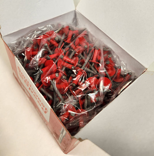 POP RIVETS,ALUMINUM FLANGE,STEEL PIN,LARGE HEAD,250 PIECES,RED