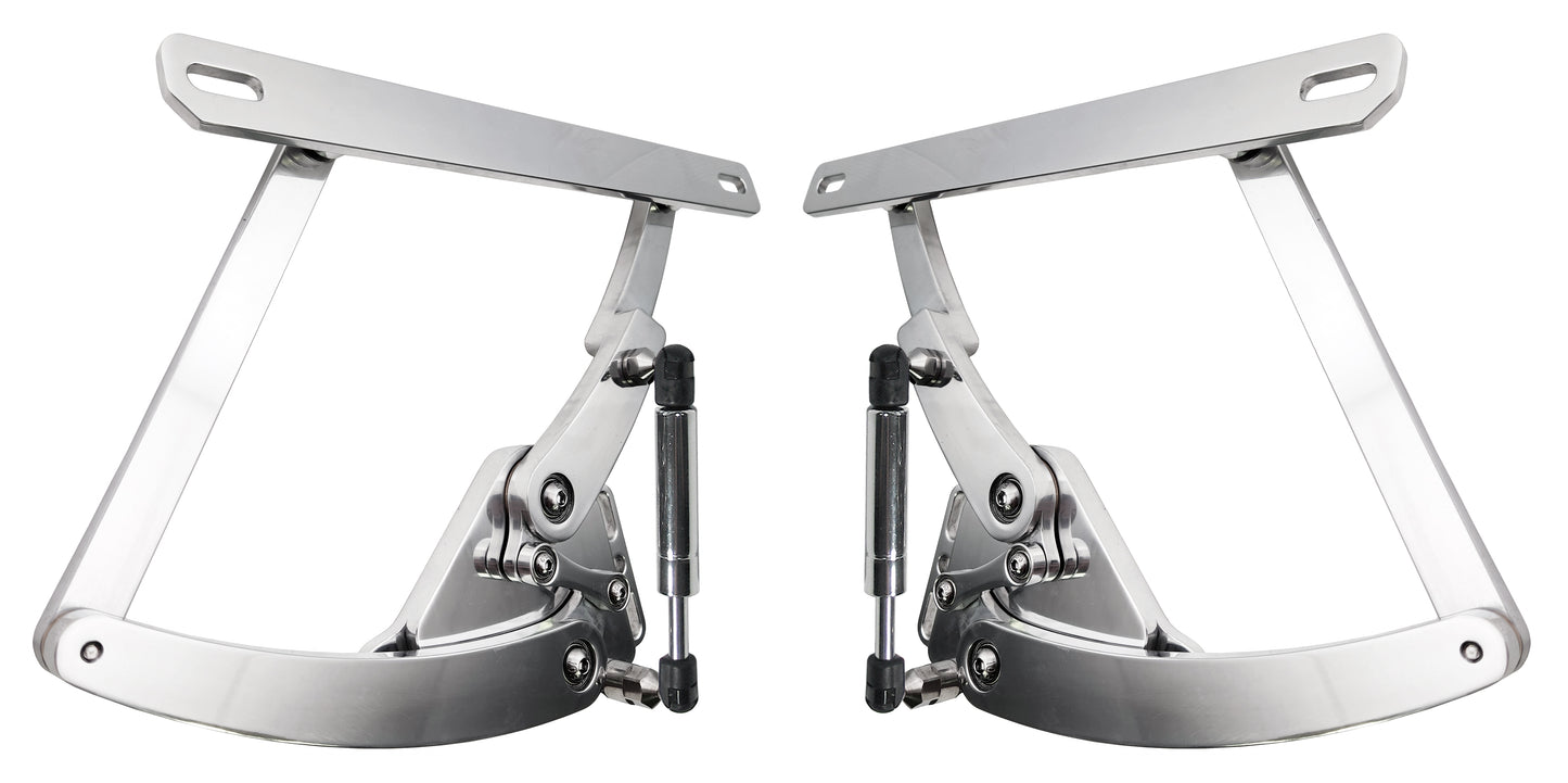 HOOD HINGES,70-74 MOPAR E-BODY,POLISHED,FG HOODS