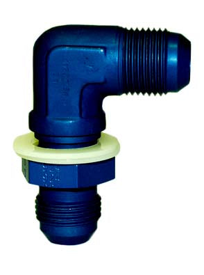 ALUM BULKHEAD KIT,90,W/NUT & WASHERS,#6