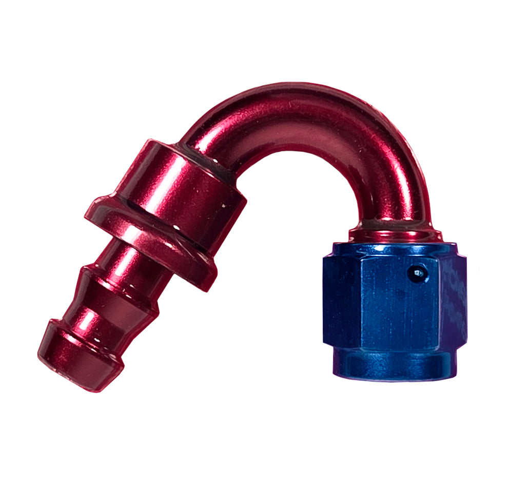 HOSE END,ALUM,BARBED,3/8 HOSE,#6 150