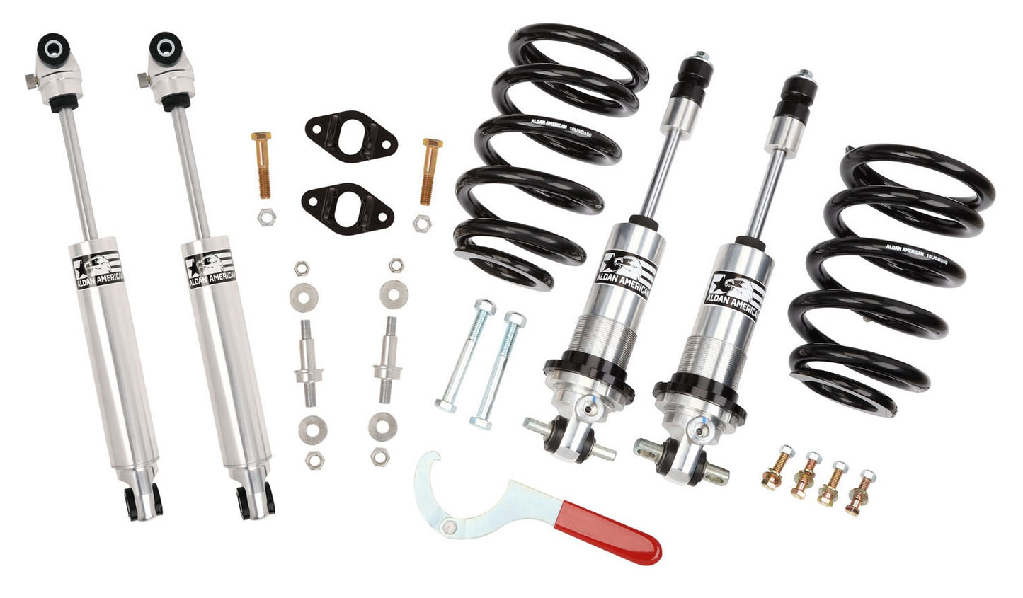 FRONT COILOVER & REAR SHOCK KIT,68-69 GM F-BODY,CAMARO,FIREBIRD,W/BBC,MULTI-LEAF