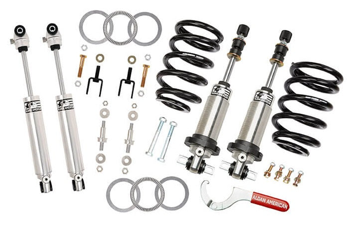FRONT COILOVER & REAR SHOCK KIT,DOUBLE ADJUSTABLE,55-57 CHEVY,SBC