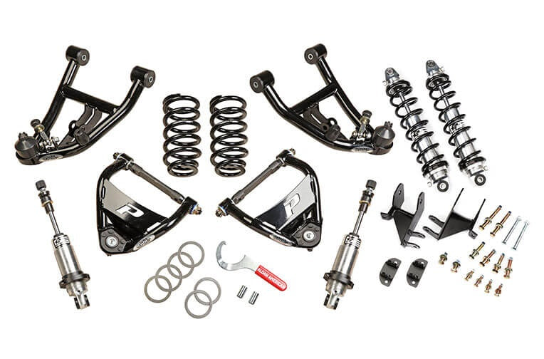COILOVER CONVERSION KIT,FRONT & REAR,W/ CONTROL ARMS,DOUBLE ADJ,64-67 A-BODY,BBC