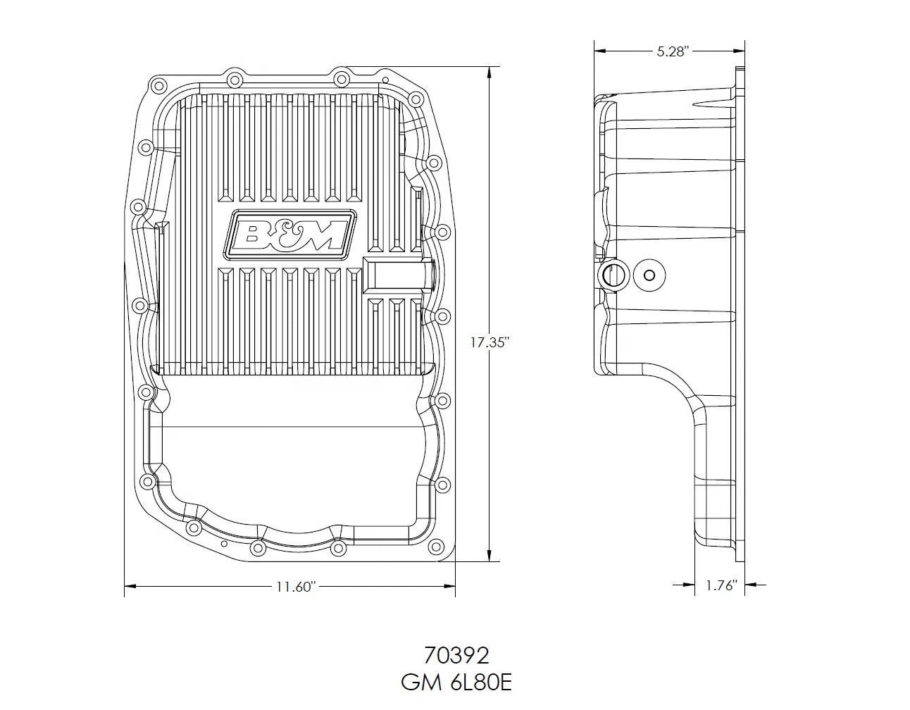 HI-TEK DEEP TRANSMISSION PAN,07-22 GM 1500,6L80E,ALUM