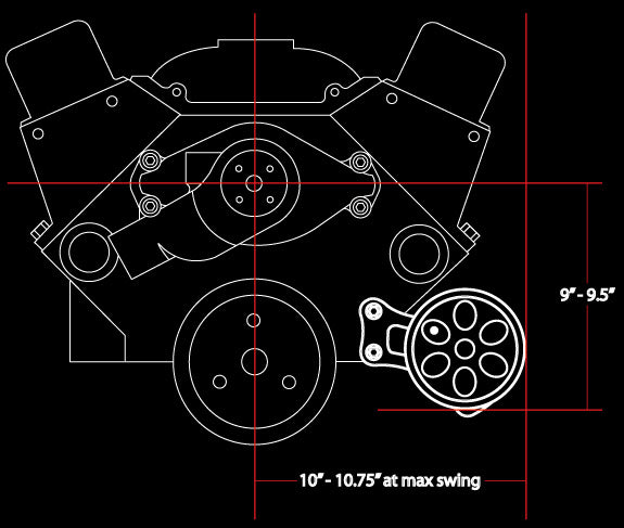 SBC,SWP,PS BRACKET & V-GROOVE PULLEY,POL