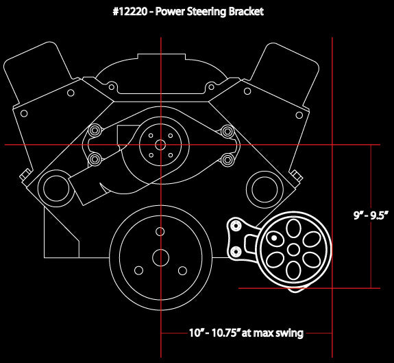 SBC,LWP,PS BRACKET & V-GROOVE PULLEY,POL