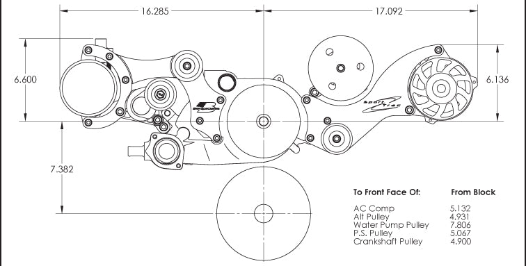 LS SERPENTINE KIT,SPORT-TRAC,BLACK,AC/ALT/PS